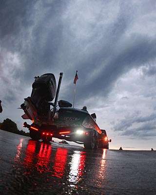 <p>Chris Lane backs down a slick ramp at the park.</p>
