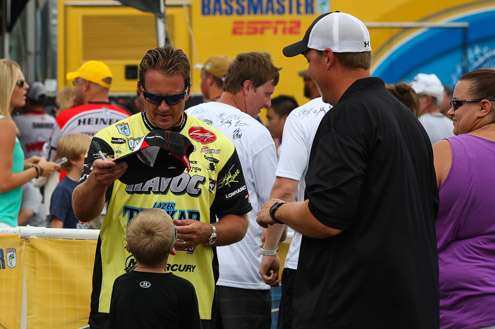 <p>Reese is always a fan favorite. This young angler got his hat signed.</p>
