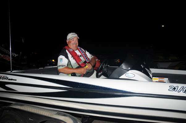 <p>Oklahomaâs Lee Sanders gets ready to launch his boat.</p>
