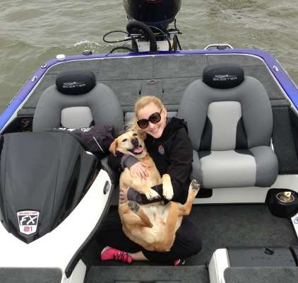 <p>Jared Miller named his dog Kimber after the brand of gun. "I was bass fishing on the front of the boat, and my wife was trying to hold him back and calm him down because he always gets so excited and shakes and looks like he's going to jump off of the boat every time I make a cast and he sees the lure hit the water," said Miller.</p>
