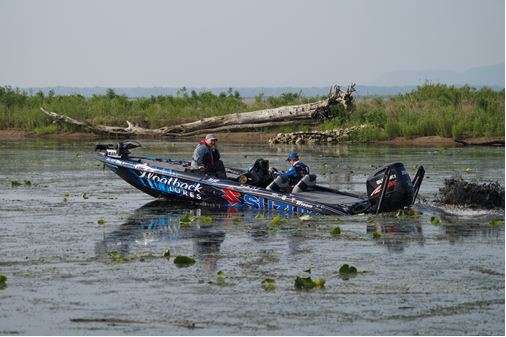 <p>Brandon Card idles across a shallow flat on Day Four.</p> 