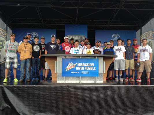 <p>All the participants got to stand on the Bassmaster Elite Series weigh-in stage before their day ended.</p>
