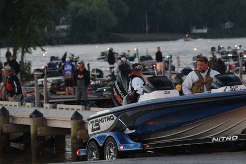 <p>Anglers continued to launch their boats as the sun rose.</p>
