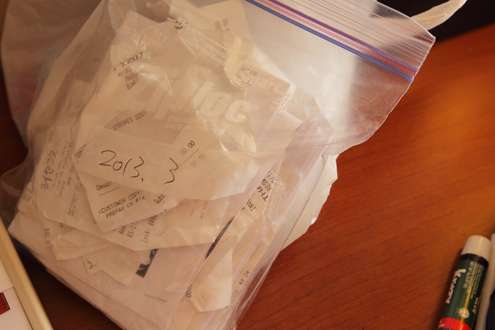 <p>He keeps his travel receipts in giant Ziploc bags. Want to do his taxes?</p>
