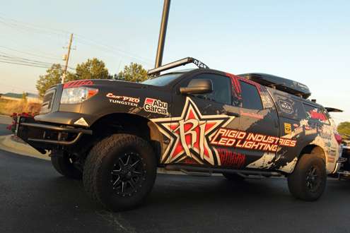 <p>Brandon Palaniuk let us check out his Toyota rig, covered with Rigid Industries LED lights.</p>
