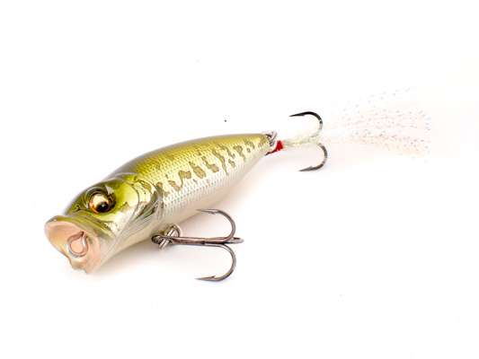 <p><u><strong>Megabass Baby Pop-X</strong></u></p>
<p>This tiny popper is ideal for high-pressure situations. It features a feathered treble hook and lifelike scales and eyes.</p>
