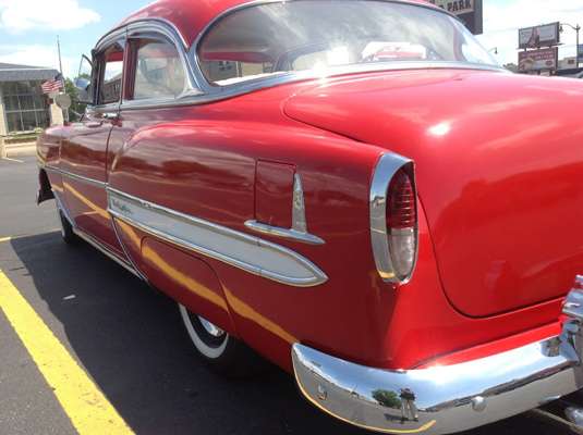 <p>...a car exactly like this 1954 Chevy, was the first car I ever rode in, my parents had a car like this when I was born and it sort of freaked me out when I saw it in the parking lot for...</p>
