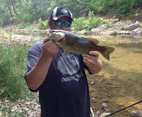 <p>Chris McDowell caught this bass in Tygarts Creek in Kentucky. "Not sure of weight," said James McDowell, "but it's over 2 pounds for sure."</p>
