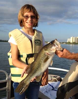 <p>"My daughter, Katy (9), caught her first fish two weeks ago while fishing with me on Bay Lake in Walt Disney World," said Michael Rogillio.</p>
