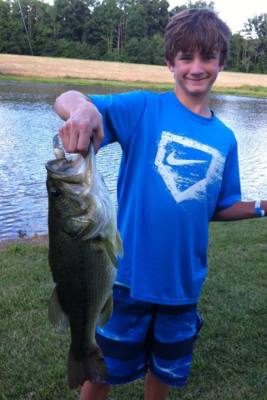 <p>Jacob Robinson caught this 5-pounder in mid-June in Indiana on a private farm pond using a medium-diving crankbait.</p>
