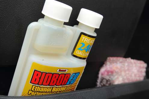 <p>One of his sponsors, Biobor EB (which stands for ethanol buster), is a must for boats according to Keith. </p>
