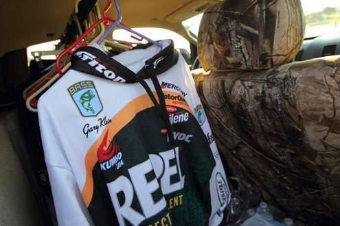 <p>First in the "closet" is his tournament jersey. </p>
