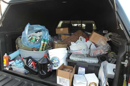 <p>Compared to some other anglers, Gary seems to travel pretty light. Plenty of room left in the back of that Tundra. </p>
