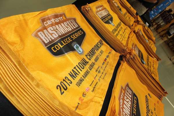 <p>National Championship flags were available for all anglers.</p>
