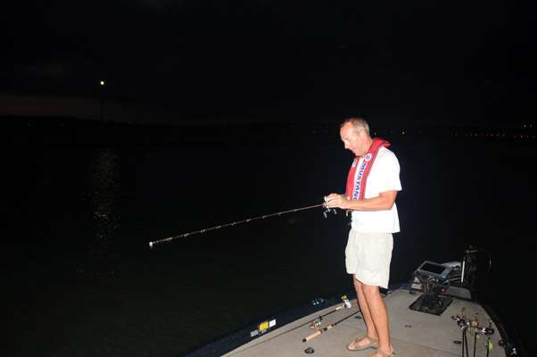 Brent Haimes gets one of his rods ready.