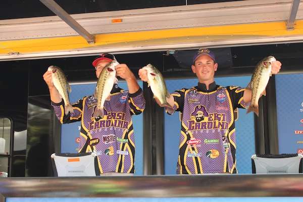 <p>Zachary Blalock and Kyle Albers of East Carolina brought in 8-11 for 30th on Day One.</p>
