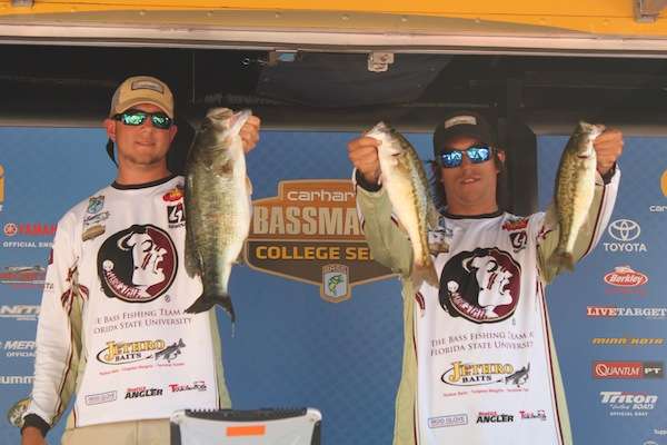 <p>Cody Spears and Charles Fee of FSU brought in 3 fish for 9-5 to sit in 23rd on Day One.</p>
