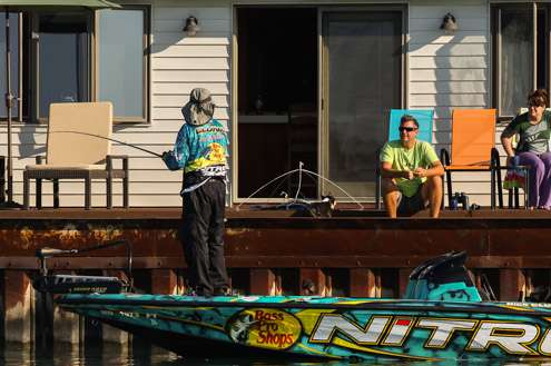 Many homeowners on the river are getting a close look at one of the legends in the sport of bass fishing.