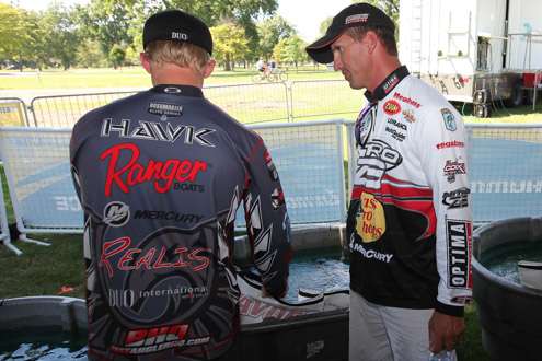 Evers and Hawk talk about their day on Lake St. Clair.
