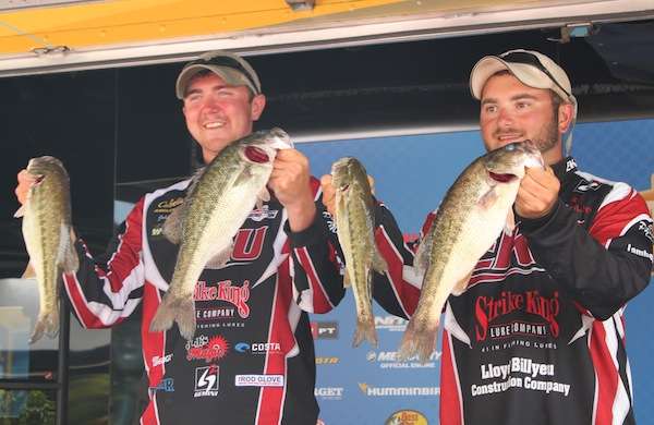 <p>Kyle Raymer and John Smith of EKU fished their final college tournament together. They finished 24th with 17-0.</p>
