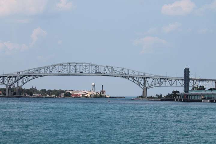 <p>Lake Huron is just on the other side of that bridge. (Which, BTW, is called Blue Water Bridge and dudes, they ain't kidding.)</p>
