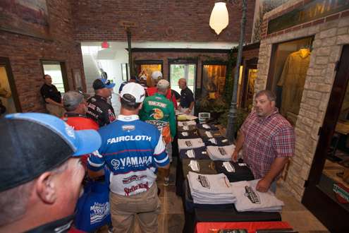 <p>The main hall is loaded with anglers securing the Carhartt gear and getting checked in.  </p>
