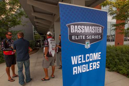 <p>Kevin VanDam and Terry Scroggins have arrived at Carhartt Headquarters, the site of the anglers meeting.</p>
