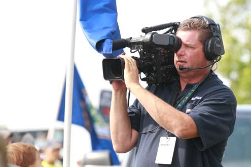 <p>All the action is taped for the Bassmaster TV show.</p>
