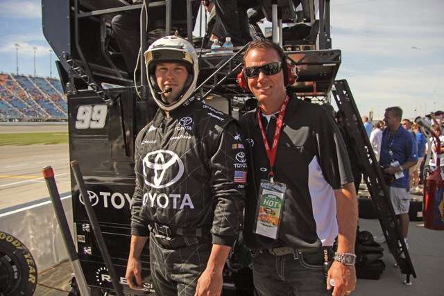He paused for a fast photo with the jackman for the No. 99 RAB Racing Toyota.