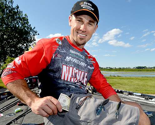 John Crews relied on his own Missile Baits soft plastic lures during the 2013 Elite Series season to keep him flush with cash.