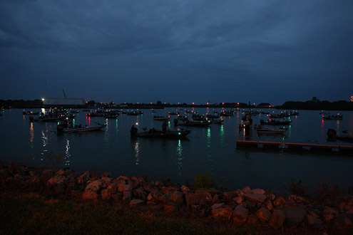 The Shelby Street Boat Launch cove is filled with 120 boats ready for competition.
