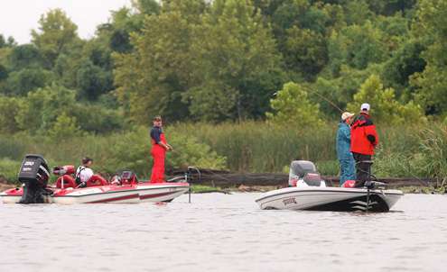 Despite miles of available water to fish, fishing in a crowd was commonplace on Day Two. 