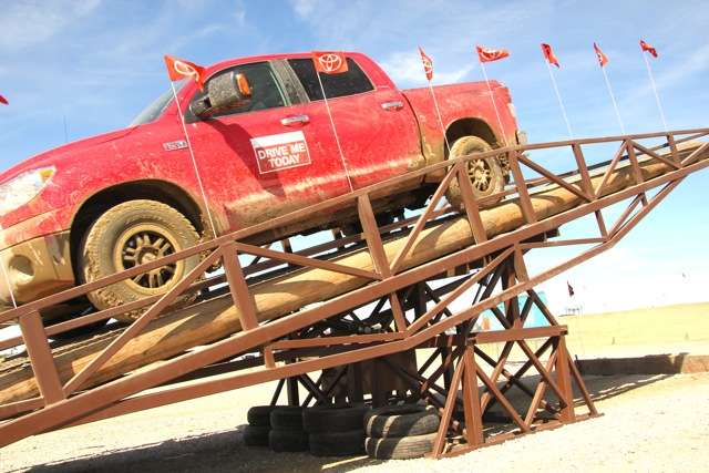 ...and, lastly, over a teeter-totter to complete the Toyota Drive Center course.