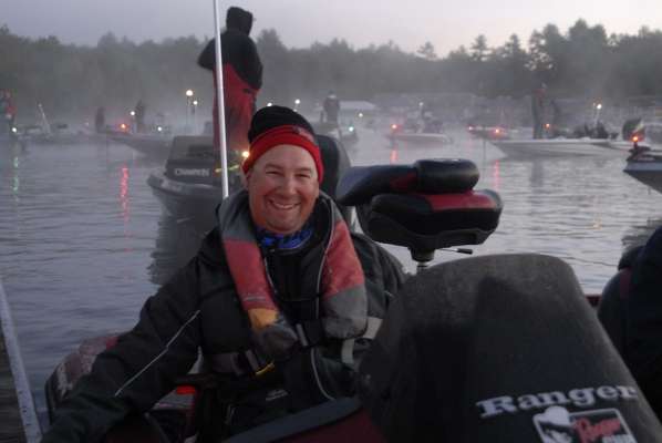 Dayrl Biron of Connecticut is in good spirits. Heâs the second boat in the lineup for launch.