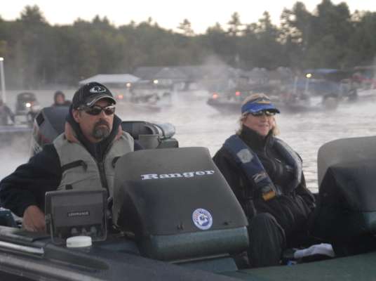 James Knox of Vermont and Colleen McKay of Massachusetts pass the livewell check.