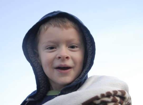 Preston Horne, 3, smiles for the camera.