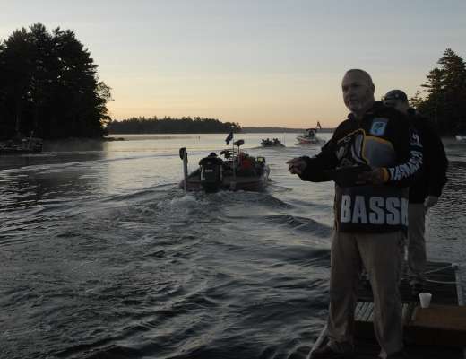 B.A.S.S. staffer Tony Quick checks the boats in as they depart.