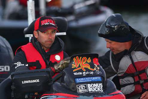Mike Iaconelli focuses on maintaining his Day One lead.
