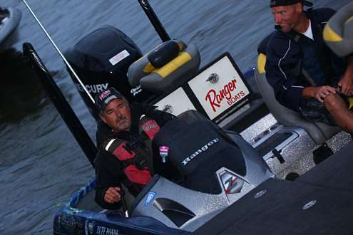 Elite Series Pro Pete Ponds begins Day Two in 58th place with 8 pounds 12 ounces.