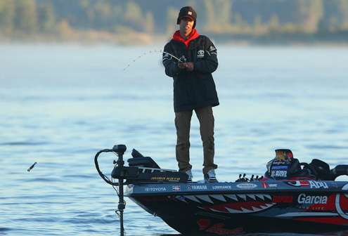 Mike Iaconelli was catching fish early in the day.
