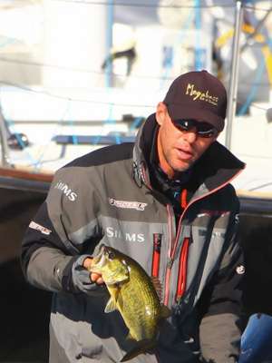 The keeper largemouth helped Martens cull a smaller keeper he had in the live well.