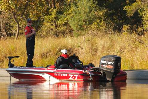 Jared Walker is enjoying his time with his marshal on the water today.