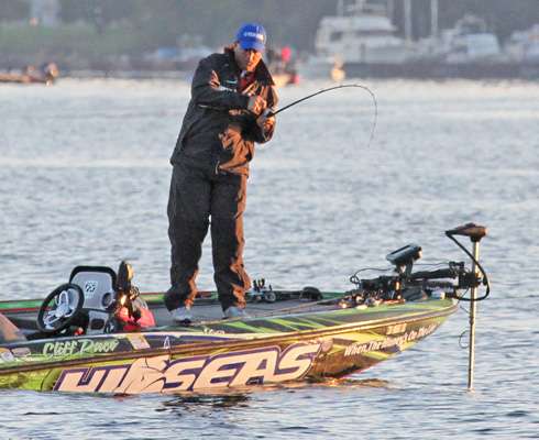 Cliff Pace works for big fish on Day Three of the Elite Series Toyota All-Star Week and Evan Williams Bourbon Championship.