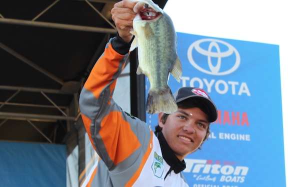The youngest angler ever to compete in the B.A.S.S. Nation National Championship, Juan Ro Chagollan Jr. of Mexico, had a good first day.