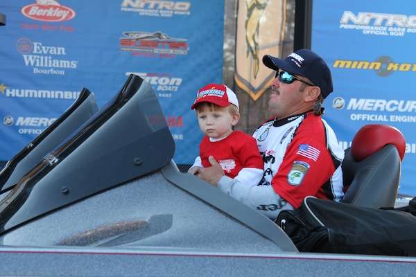 Several of the Nationâs future anglers got to help drive the boat through the weigh-in. 