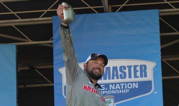 Randall Lamanche took the small bass of the day award with this 1-4 slaunch. 