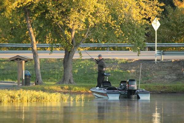 Most anglers started the morning off pitching to shoreline vegetation.