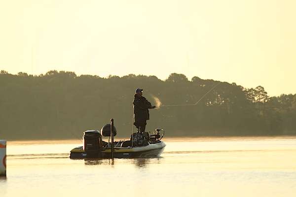 This Nation angler fires a long cast early on day one. 
