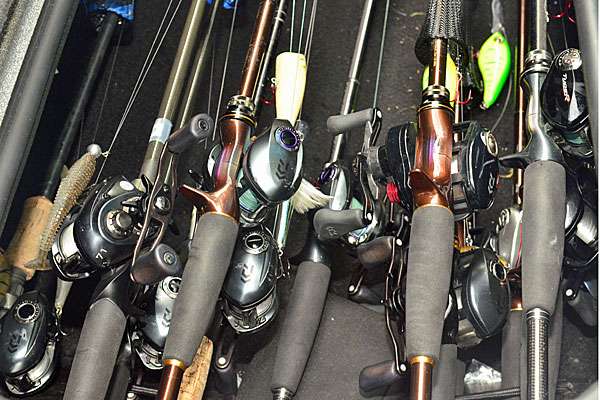 Here's a closeup of the goods. You know you wish your rod locker had this kind of hardware in it.
