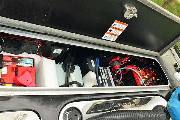 In his battery box are Odyssey batteries, chargers, an oil reservoir and many switches.